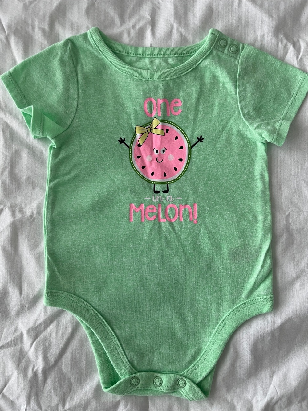 Garanimals Mint Green Short-Sleeve 'One in a Melon' Bodysuit
